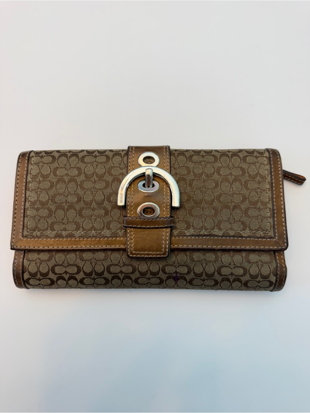 Vintage Y2K Coach Soho Buckle Signature Wallet